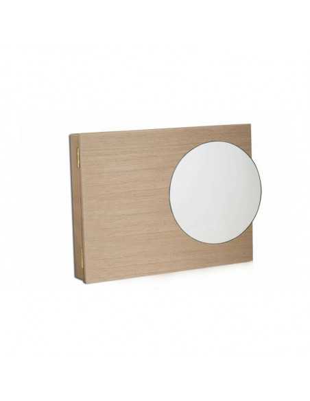 TapaContador Madera Espejo Círculo