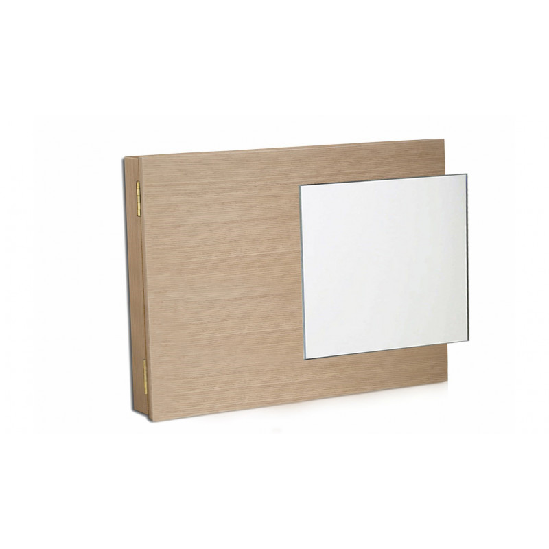 Cubre Contador acabado en madera natural con un espejo Cuadrado