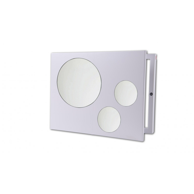 Tapa Contador Blanco a Medida con Tres Espejos Circulares en el Frontal